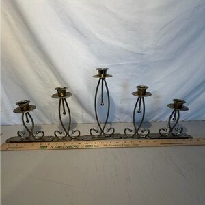 Vintage Brass /gold color Candle Holder /candelabra Scroll Design